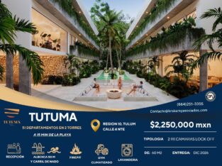 Preventa departamentos Tutuma Tulum